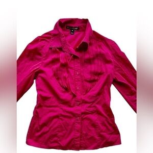 Sandra Angelozzi fuchsia Barbie pink blouse with ruffles size 38 S